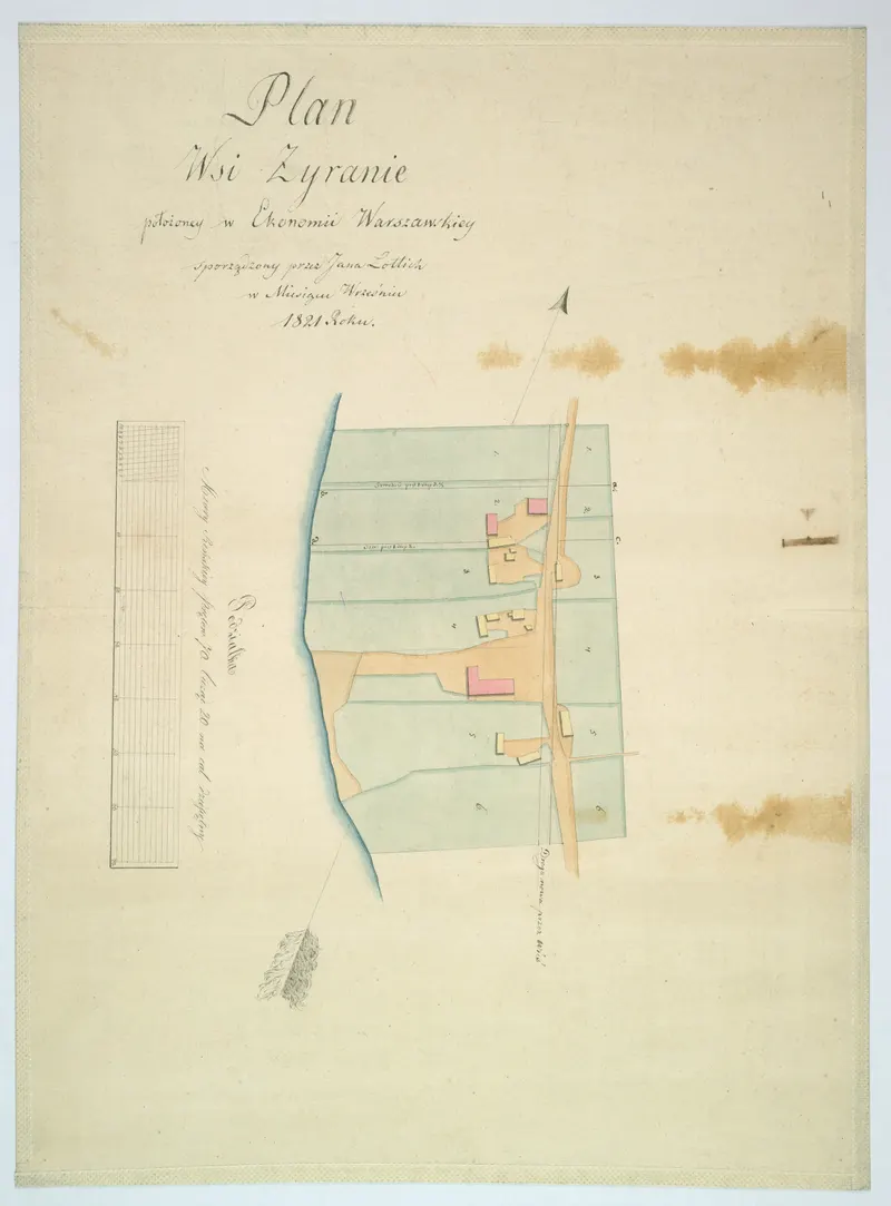 Plan wsi Żyranie · 1821 r.